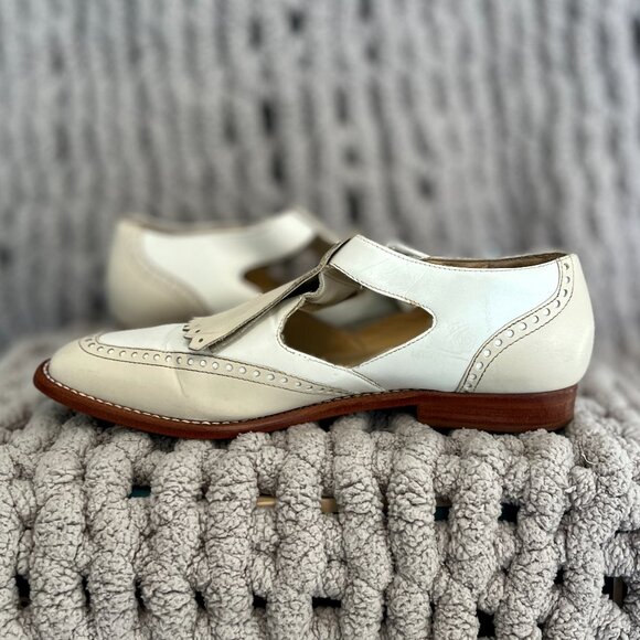 Kenneth Cole Kiltie Monk Strap Leather Loafers Vintage Cream Leather Size 8 - Picture 9 of 16
